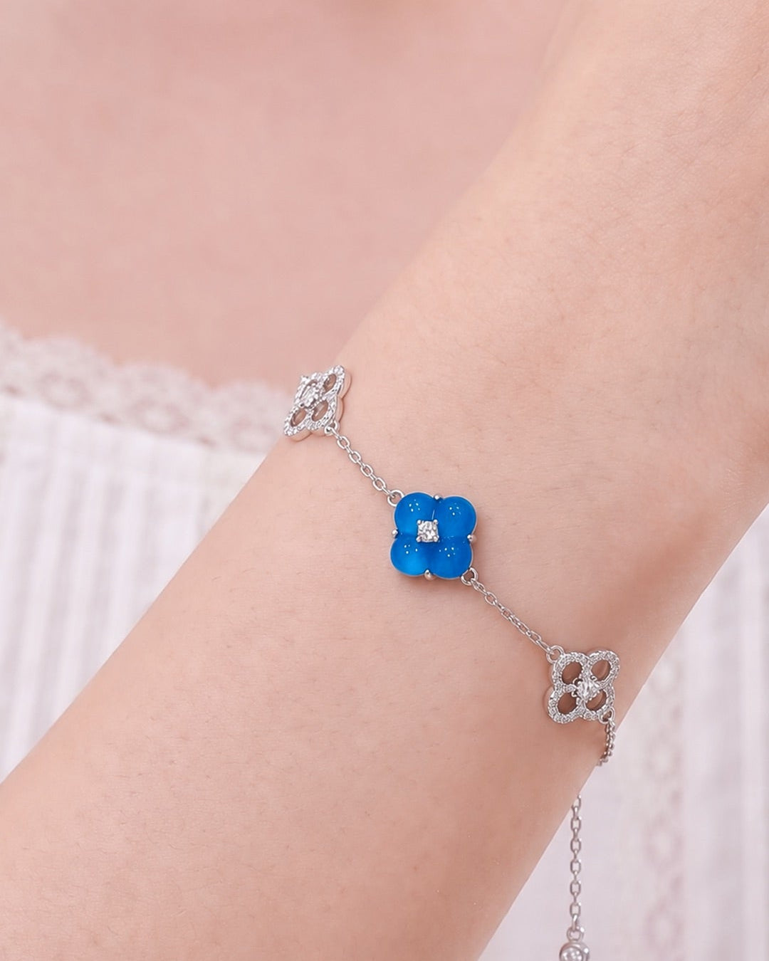 Bloom Rosette Bracelet – Cobalt Blue