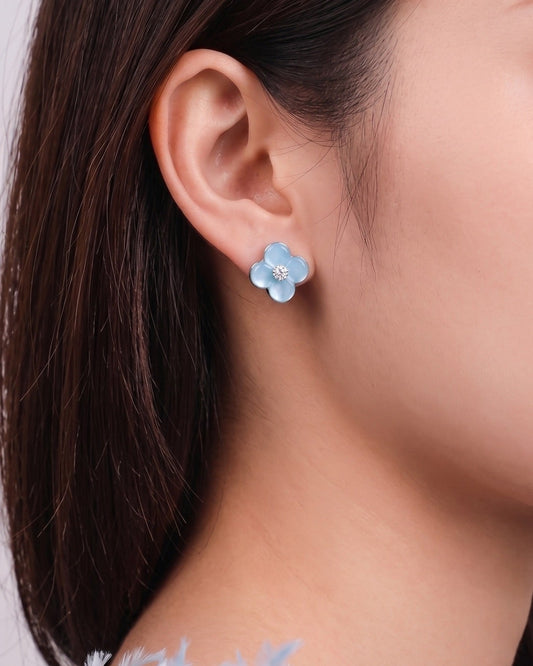 Bloom Stud Earrings – Celeste Blue