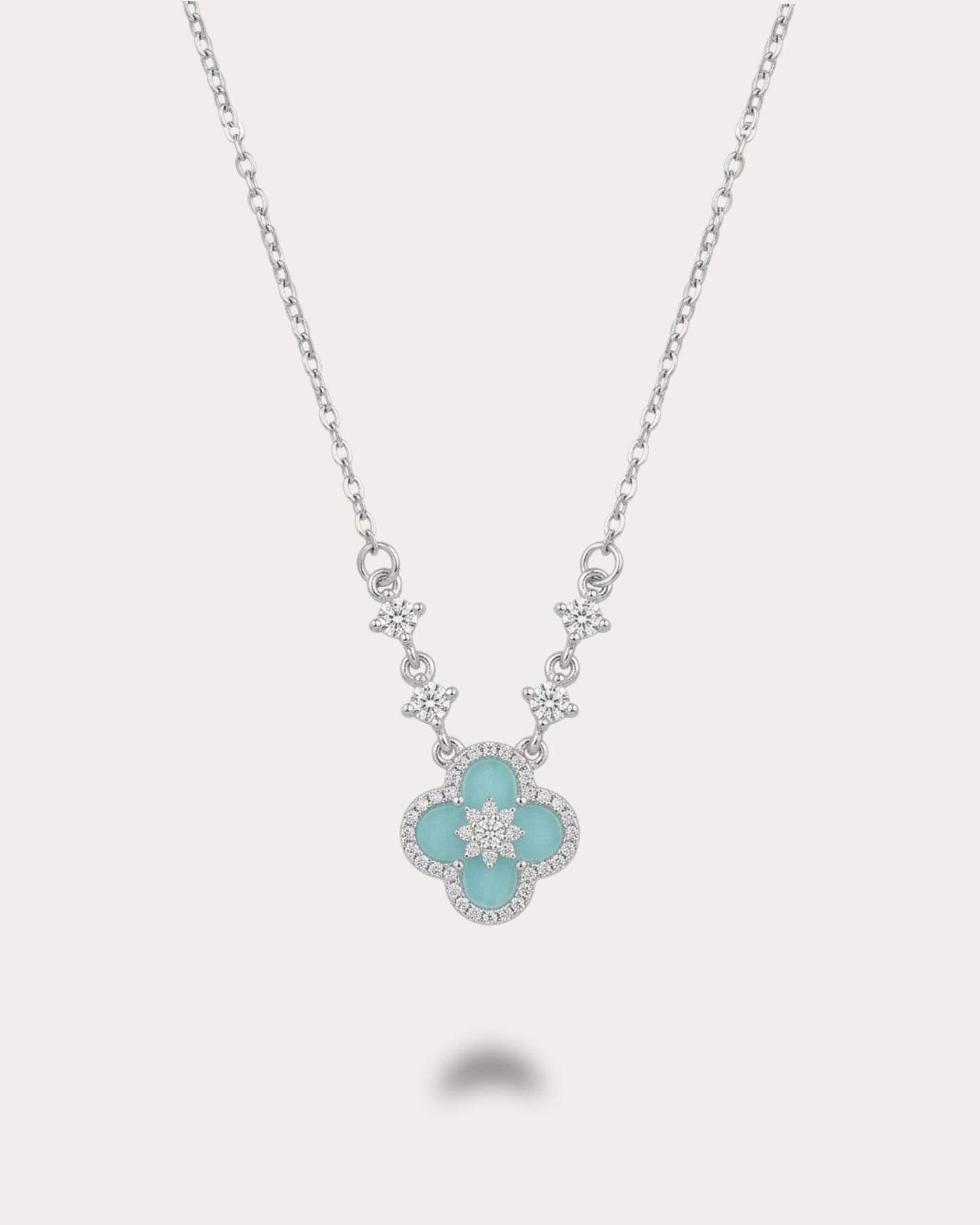 Tiffany Blue -Clover Necklace