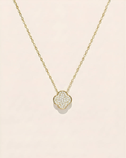 双面红玉髓叶草项链 | Double-Sided Red Clover Necklace