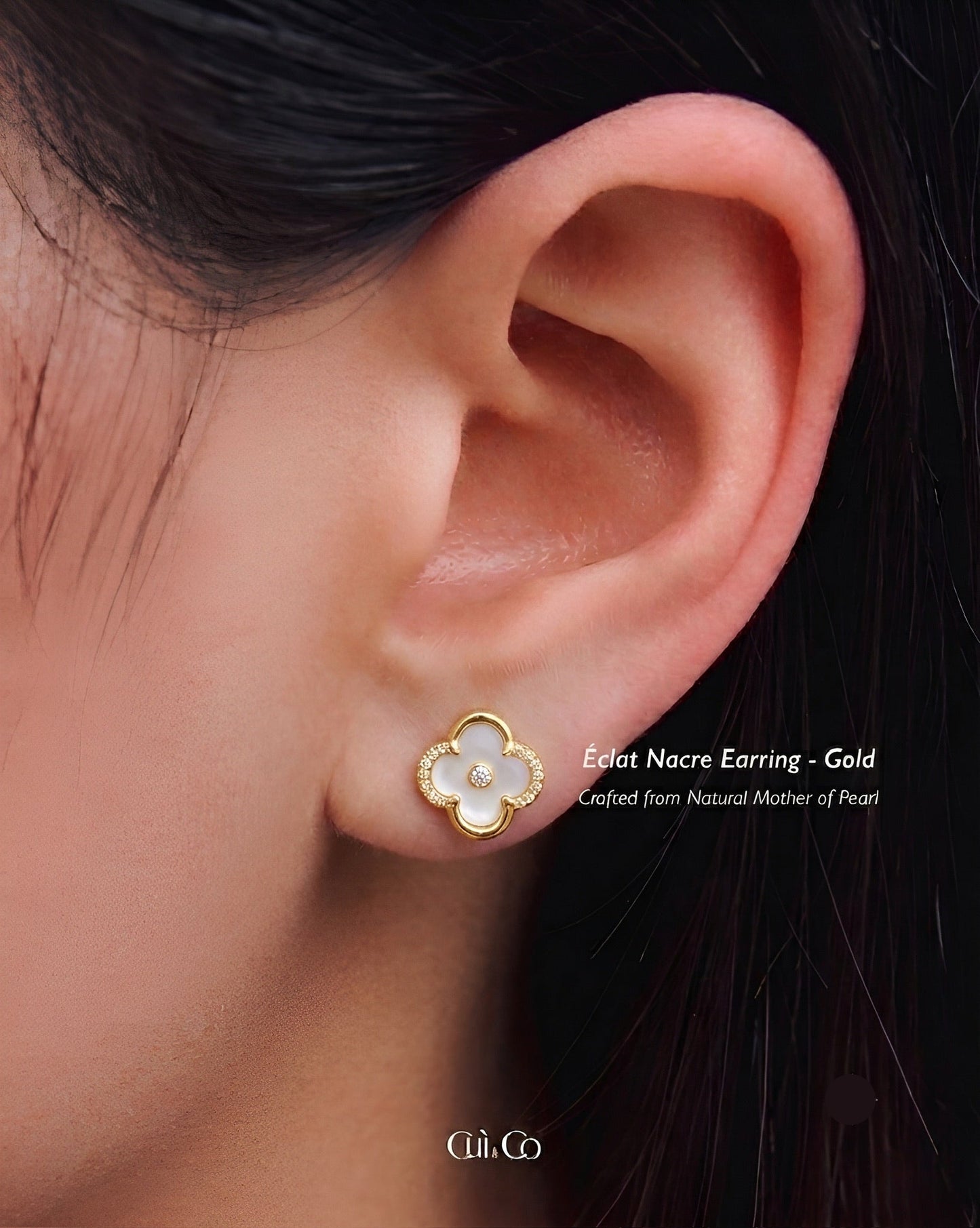 Éclat Nacre Earring- Gold