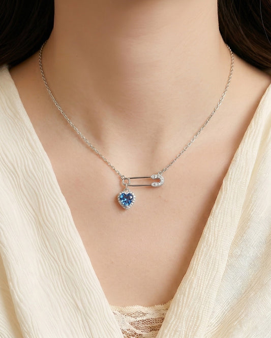 Everhold Heart Necklace-Blue