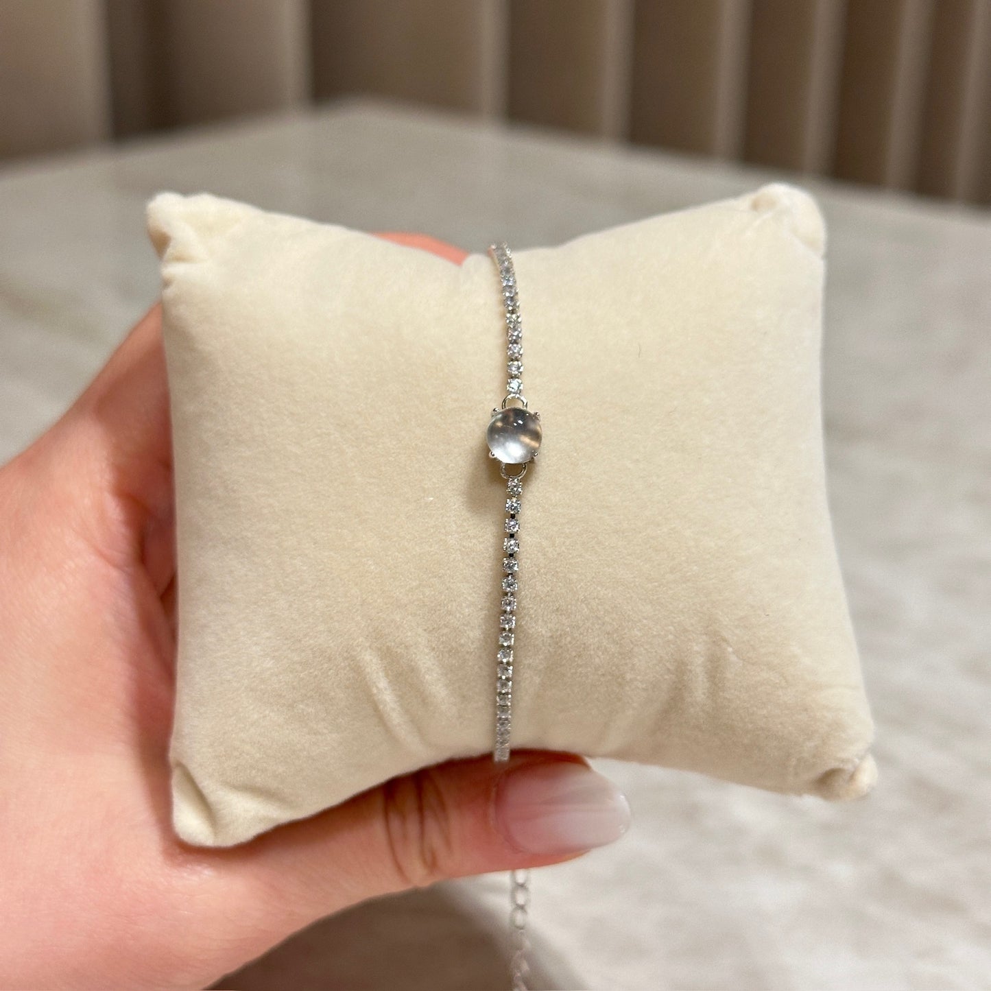 网球水沫玉手链 (Aqua Clarity Tennis Bracelet)