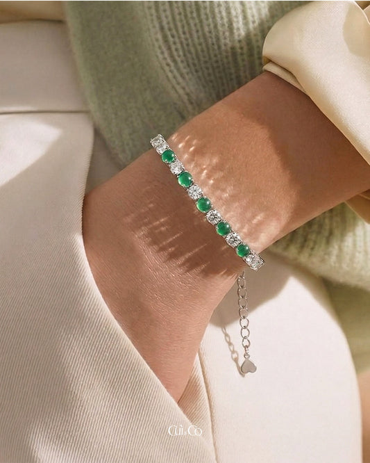 Emerald Path Jadeite Tennis Bracelet