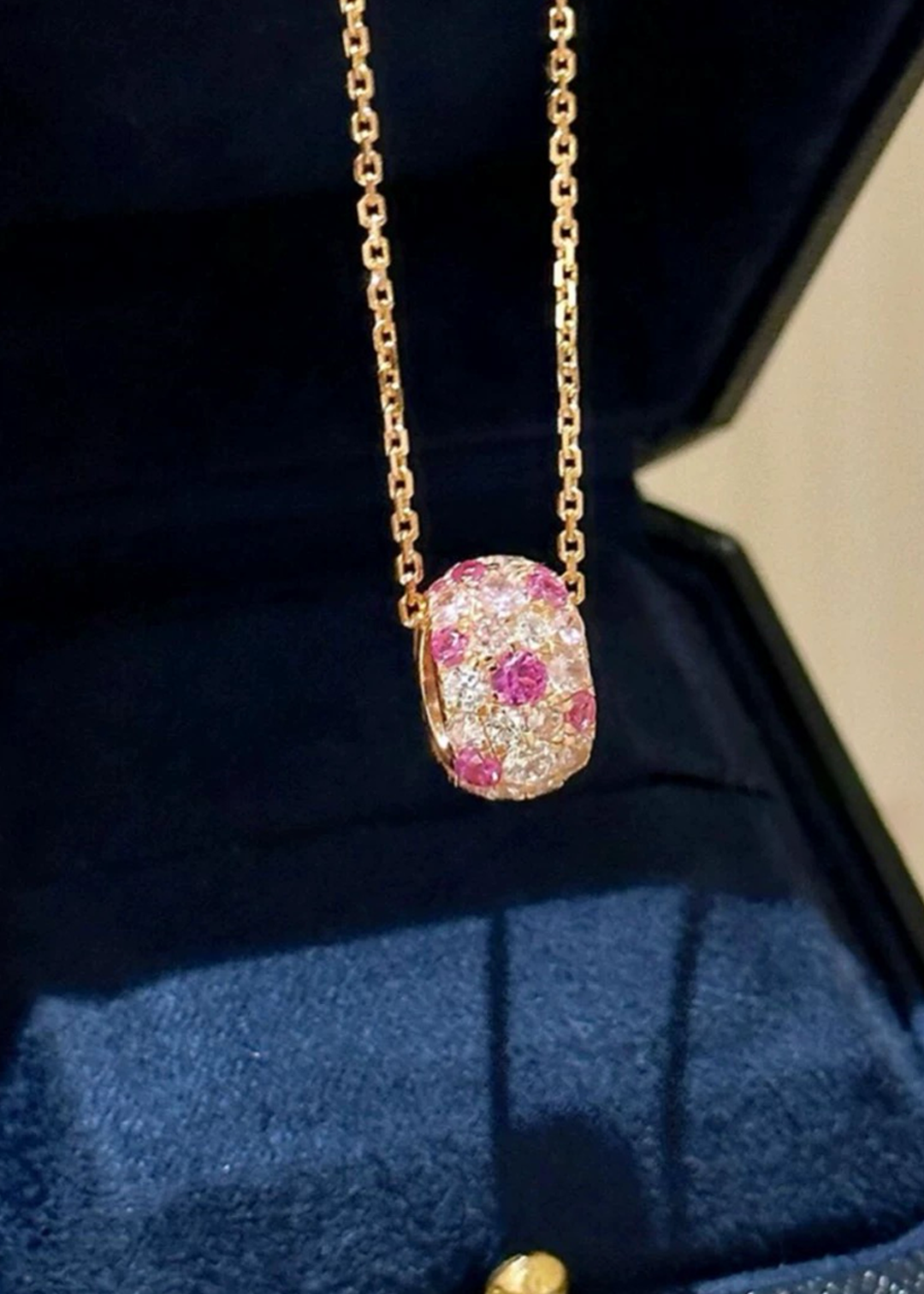 Blush Halo Charm Necklace