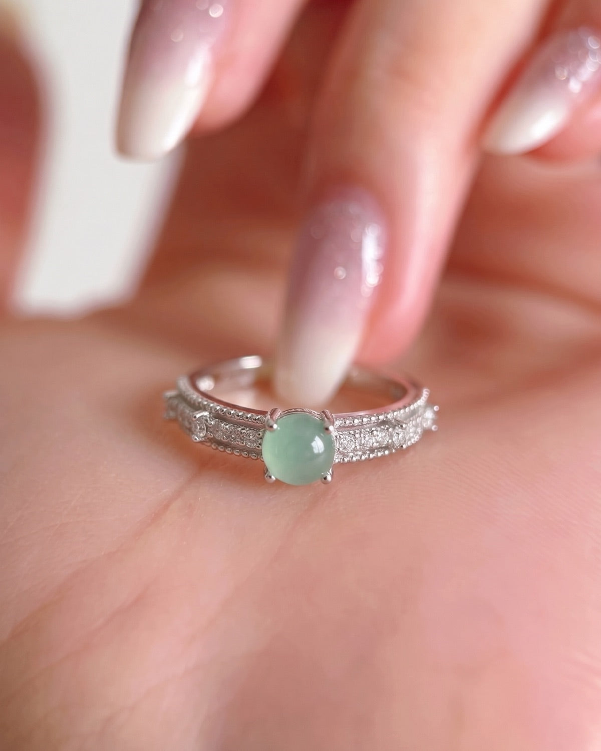 Heirloom Frost Jade Ring