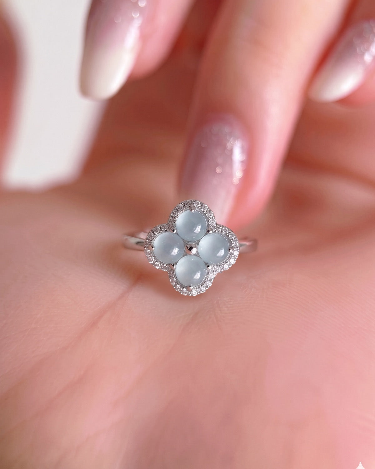 四叶 Quatrefoil Wish Jade Ring