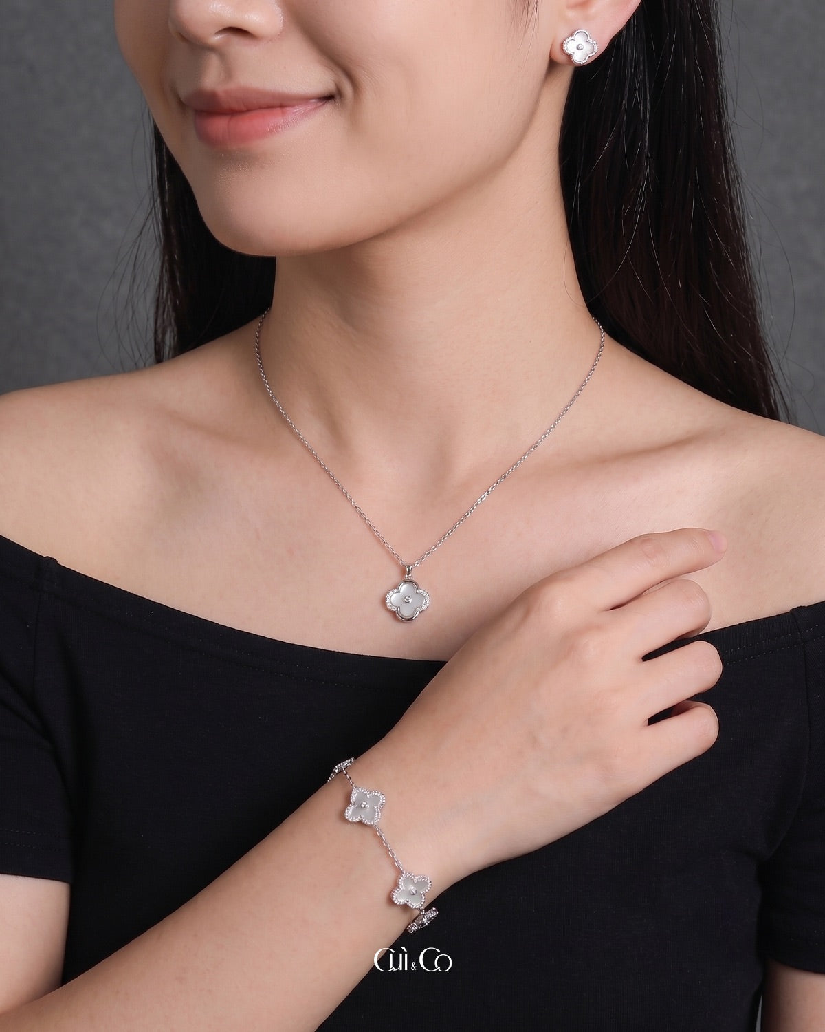 Éclat Nacre Earring- Silver