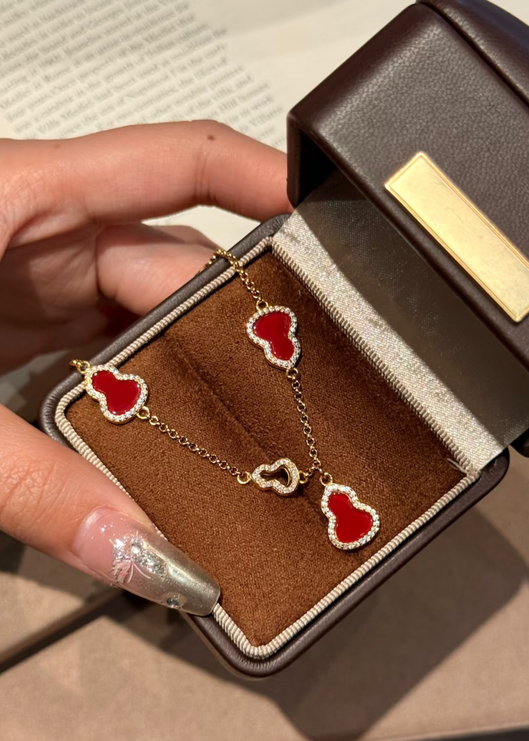 双面红玉髓葫芦手链|Dual Sided Crimson Agate Gourd Bracelet
