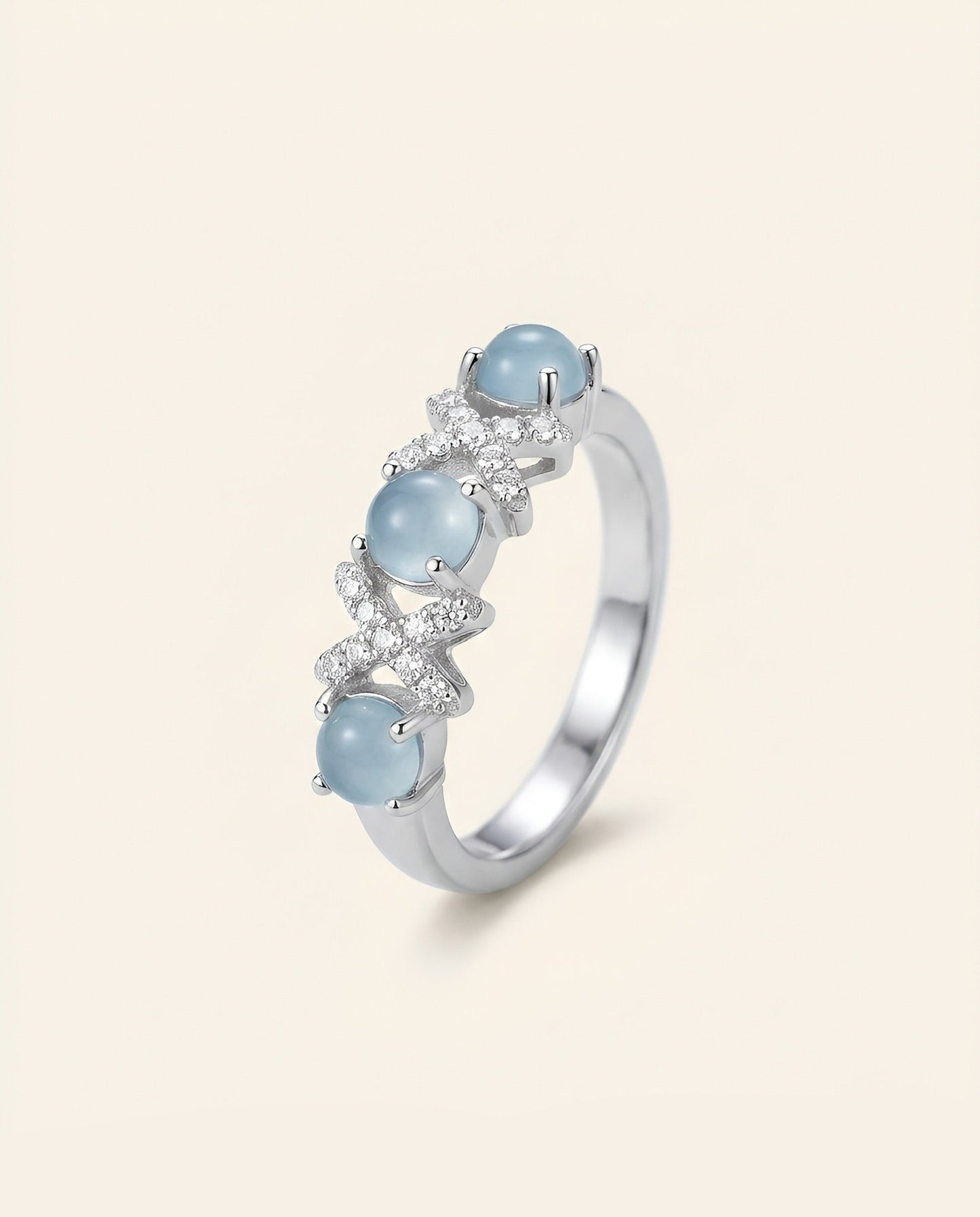 三生水蓝翡翠 · Spark Icy Blue Jade Ring