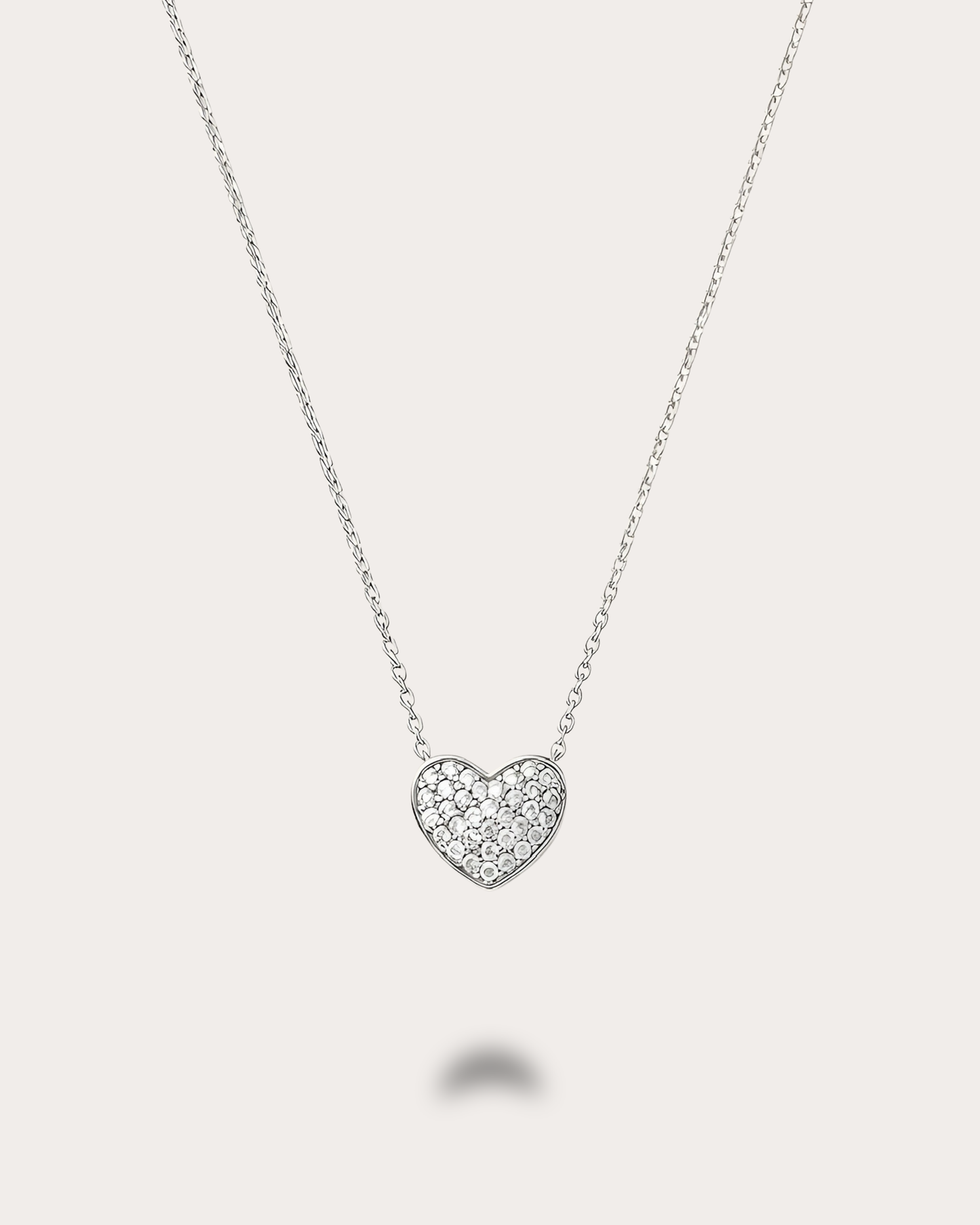 Ivory Heart Nacre Necklace - Silver