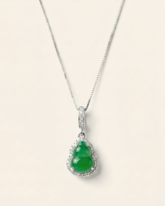 辣绿葫芦翡翠｜Icy Spring Gourd Jade Necklace