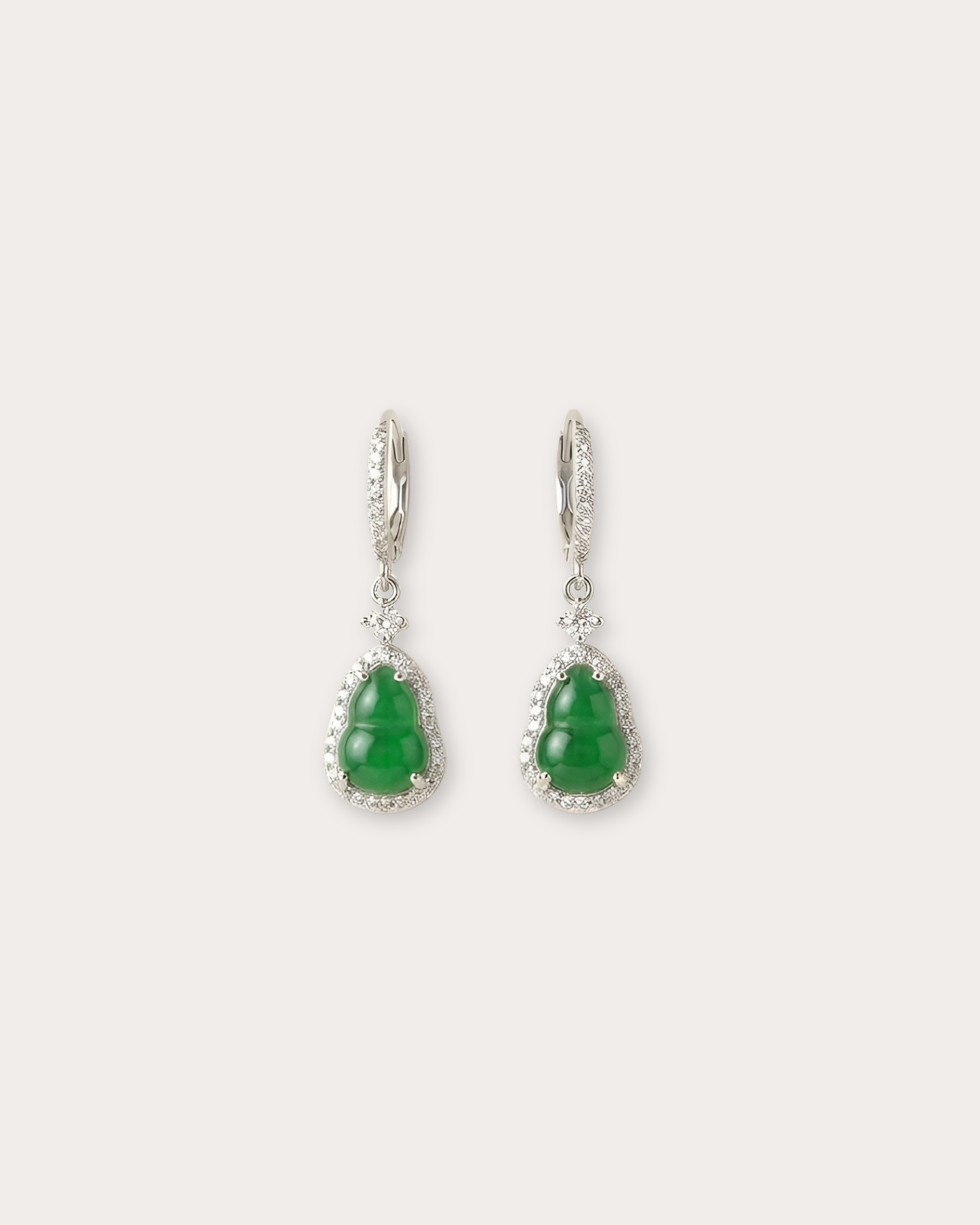 阳绿葫芦翡翠耳钉｜Emerald Fortune Gourd Earrings