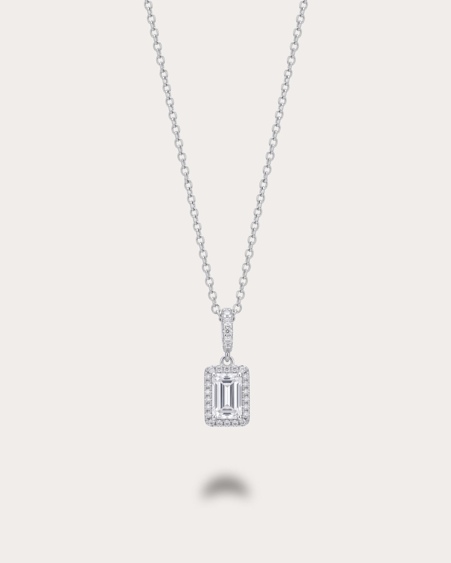 White Crystal Cube Necklace