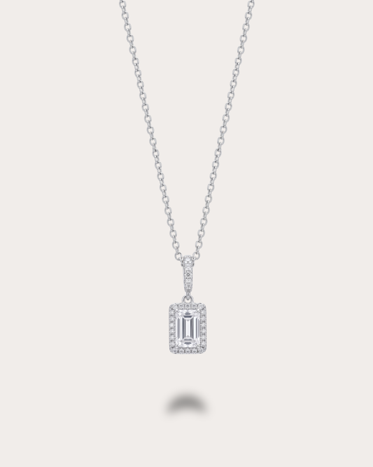 White Crystal Cube Necklace
