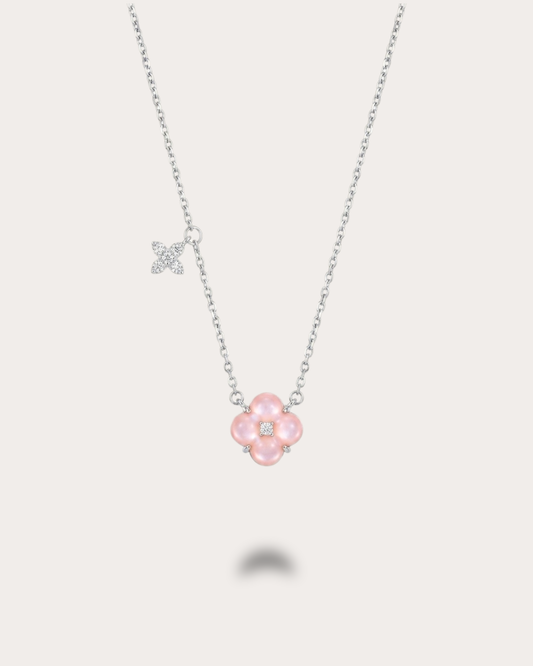 Bloom Rosette Necklace – Blush Pink