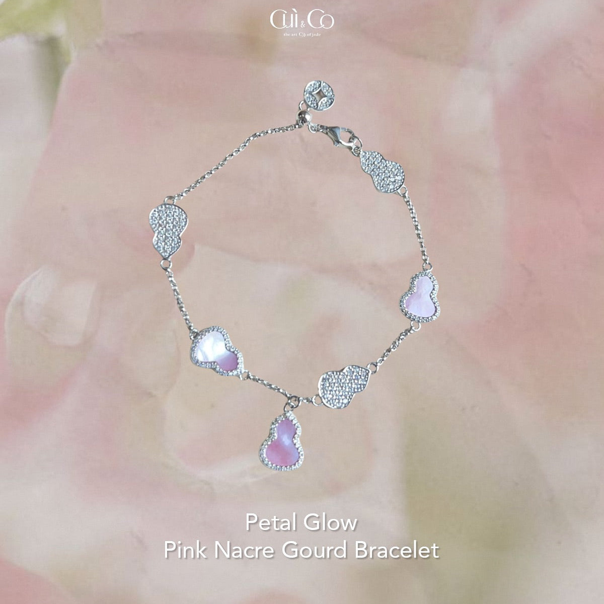 粉贝母葫芦手链 (Blush Pearl Gourd Bracelet)