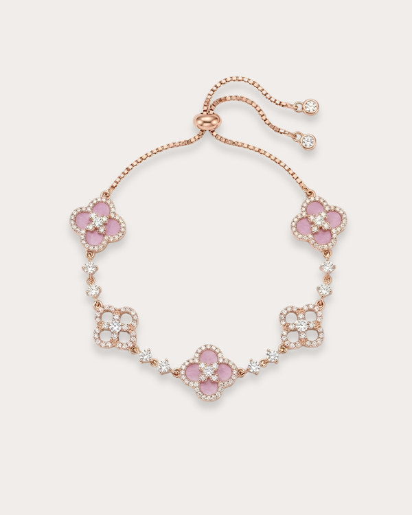 粉贝母四叶草手链｜Pink Mother of Pearl-Clover Bracelet