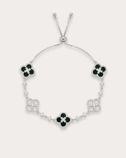 黑玛瑙四叶草手链｜Black Onyx-Clover Bracelet