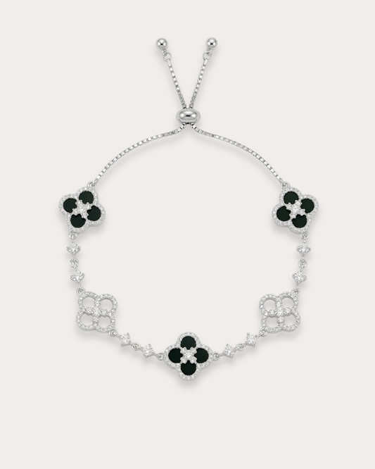 黑玛瑙四叶草手链｜Black Onyx-Clover Bracelet