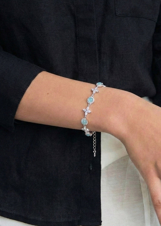 冰露四叶草翡翠 | Icy Dew Clover Jadeite Bracelet