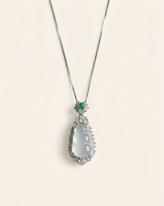 冰白福豆项链｜Aqua White Fortune Bean Necklace