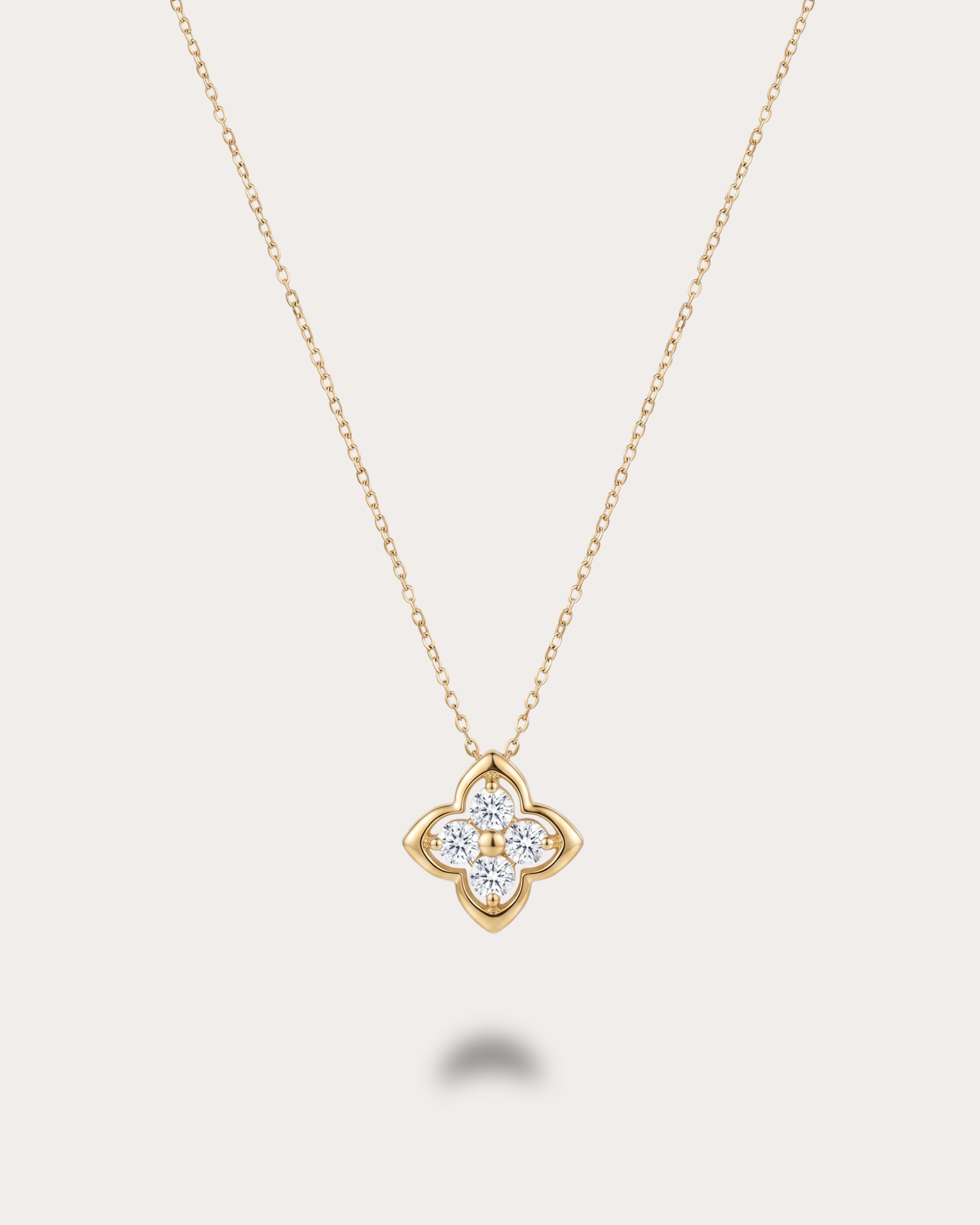 Crystal Bloom Necklace-Gold