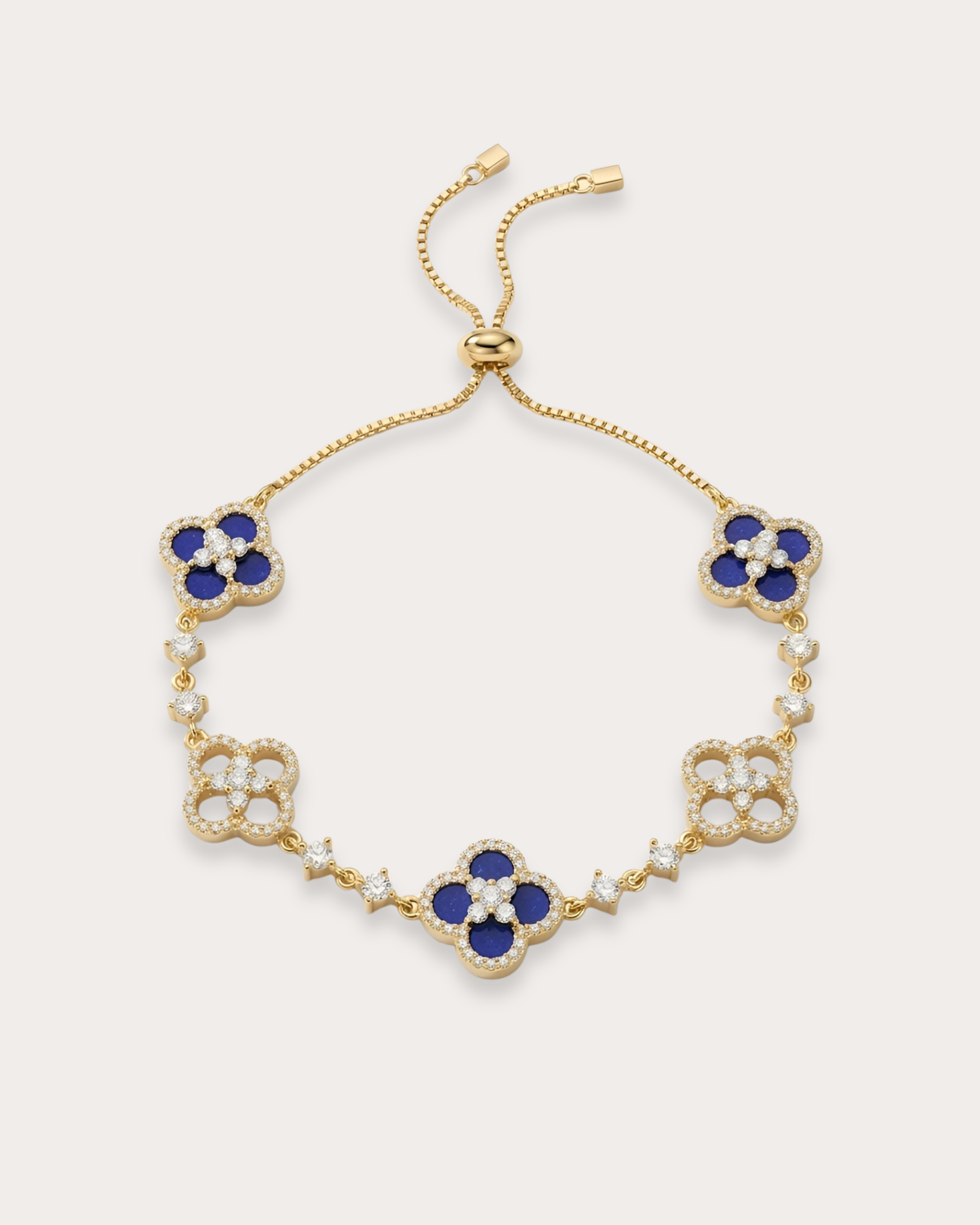 青金石四叶草手链｜Blue Lapis-Clover Bracelet