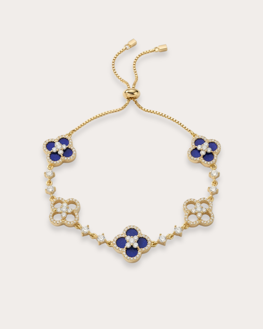 青金石四叶草手链｜Blue Lapis-Clover Bracelet