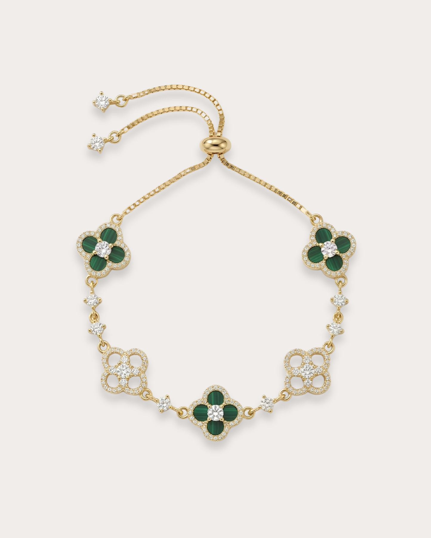孔雀石四叶草手链｜Malachite-Clover Bracelet