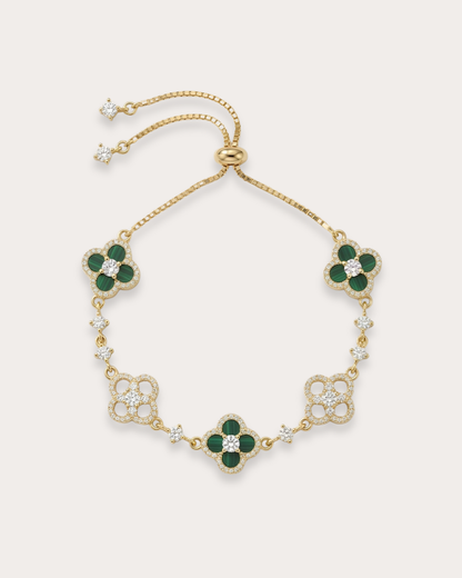 孔雀石四叶草手链｜Malachite-Clover Bracelet