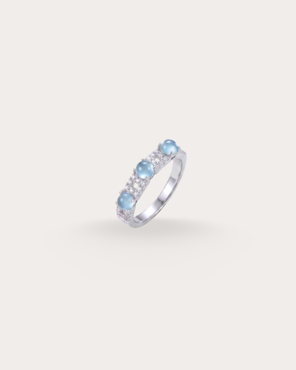 冰蓝星列翡翠戒指｜Icy Blue Starlined Jade Ring