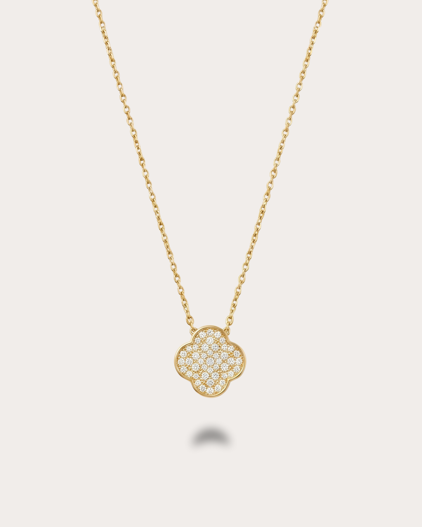 双面红玉髓叶草项链 | Double-Sided Red Clover Necklace
