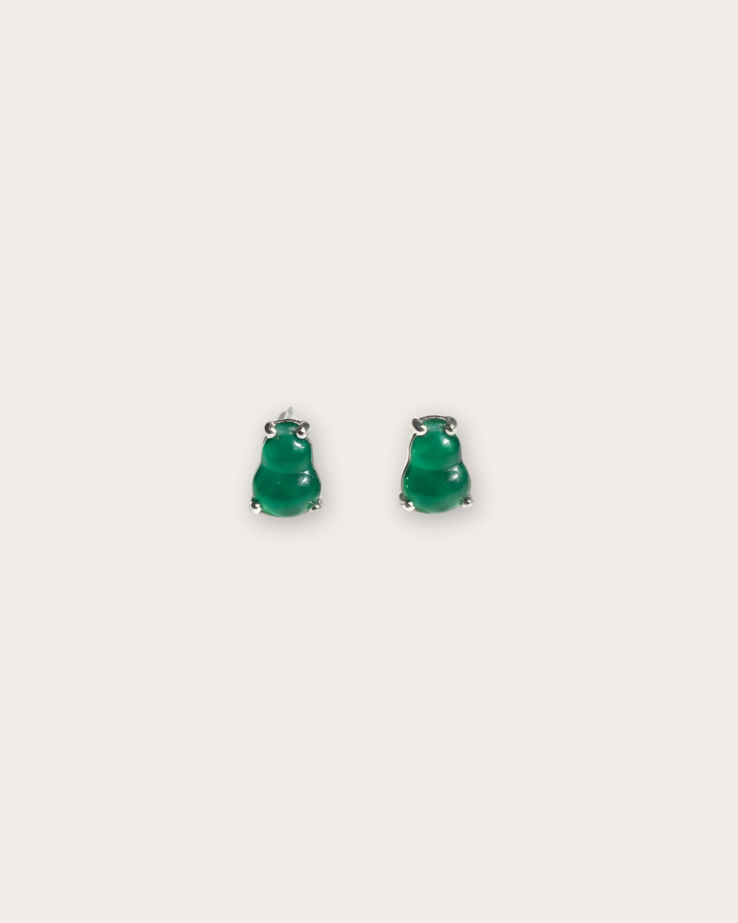 冰绿葫芦翡翠耳钉｜Icy Jade Gourd Earring