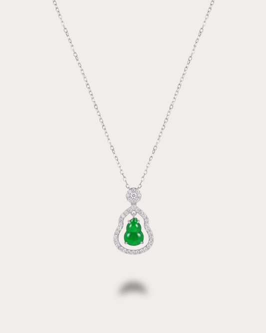 阳绿双层葫芦翡翠项链｜Double-Layer Bright Green Jade Gourd Necklace