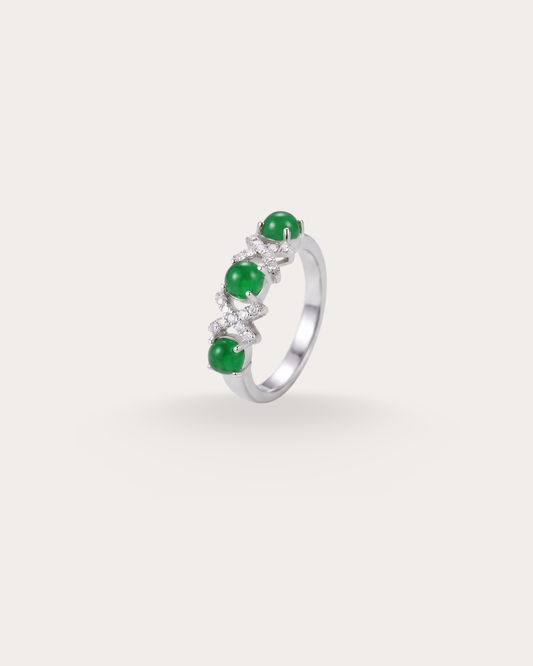 绿意缎结翡翠戒指｜Green Ribbon Jade Ring