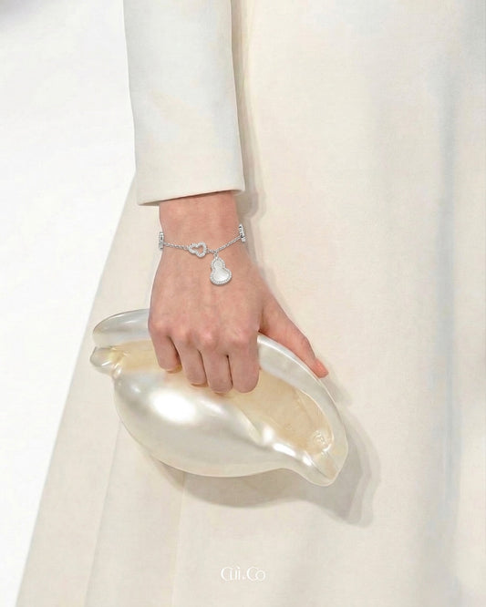 双面白贝母葫芦手链｜Dual Sided Ivory Pearl Gourd Bracelet
