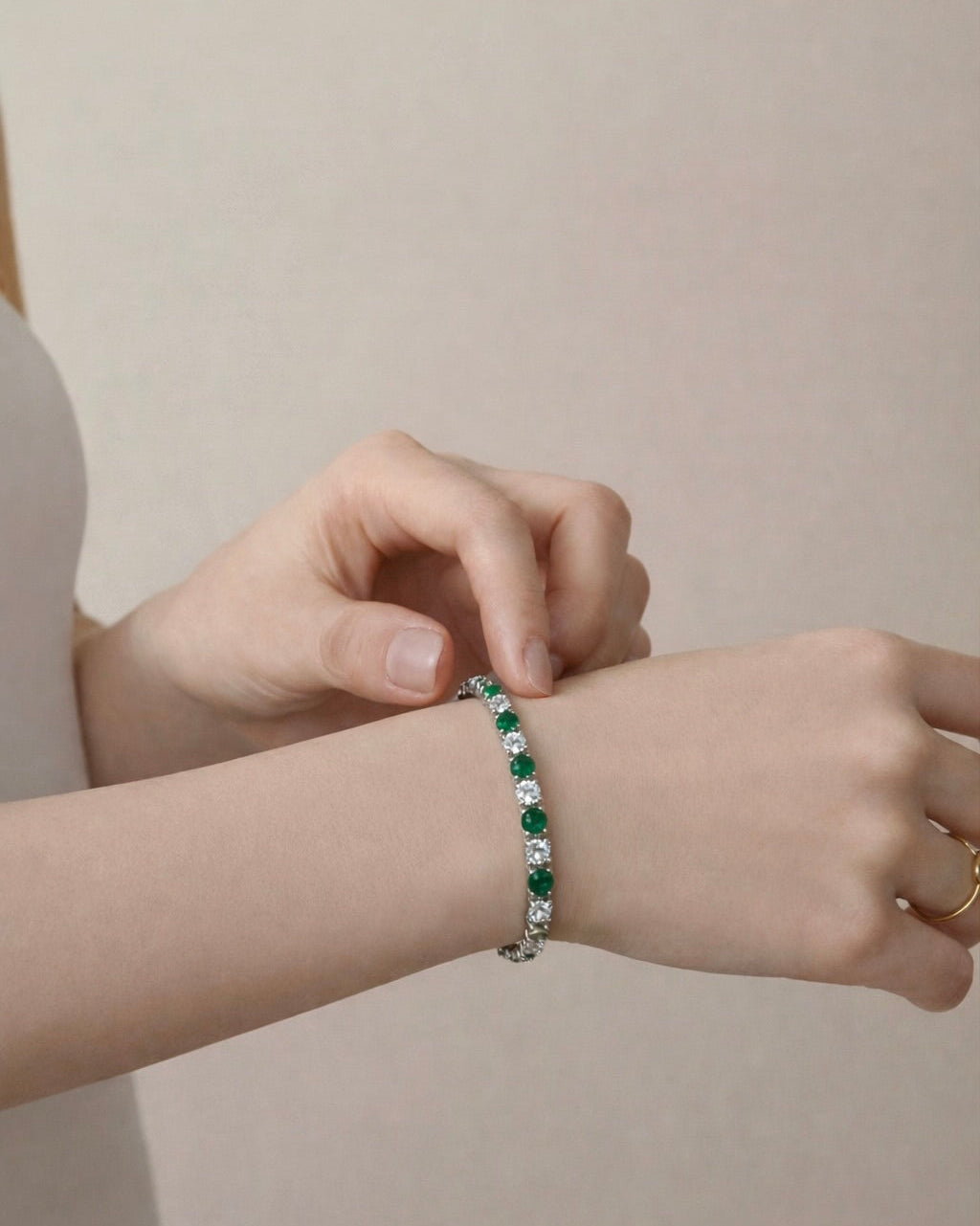 Emerald Path Jadeite Tennis Bracelet