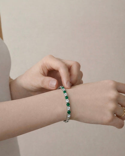 Emerald Path Jadeite Tennis Bracelet