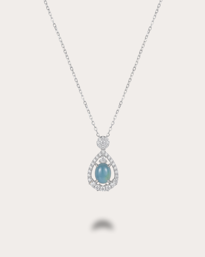 晴空蓝蓝水滴翡翠｜Icy Sky Blue Dewdrop Jade Necklace