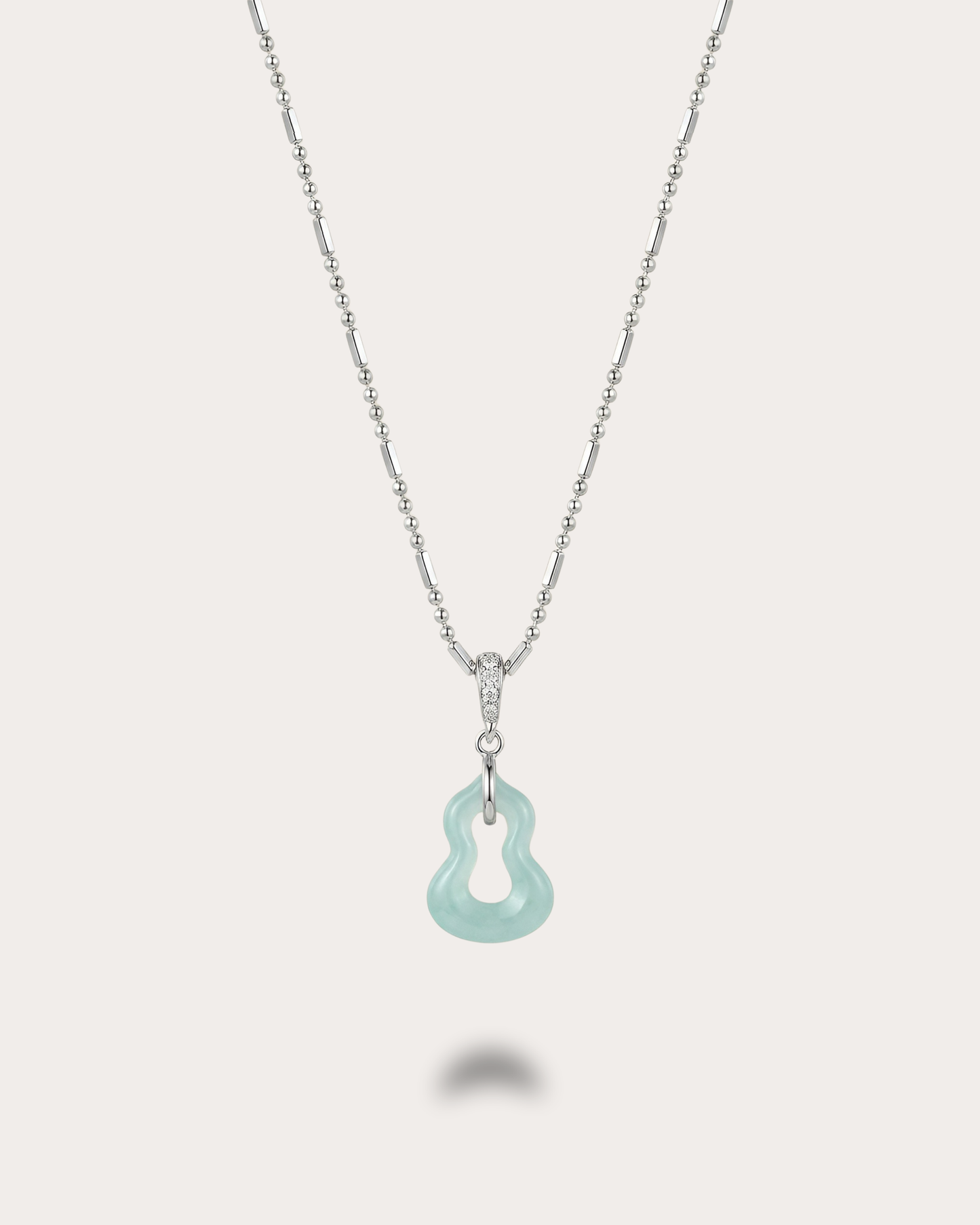 澄月福葫｜Azure Lune Gourd Jade Necklace