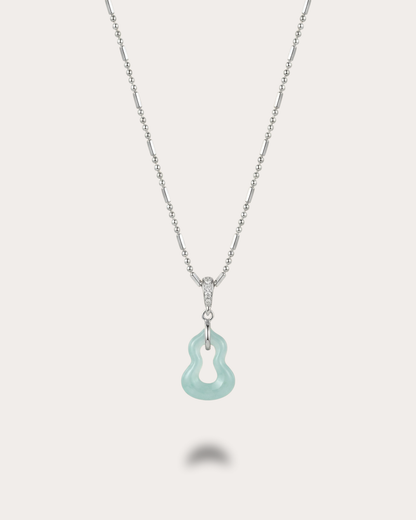 澄月福葫｜Azure Lune Gourd Jade Necklace