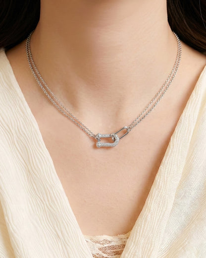 Serenity Clasp Necklace-Silver