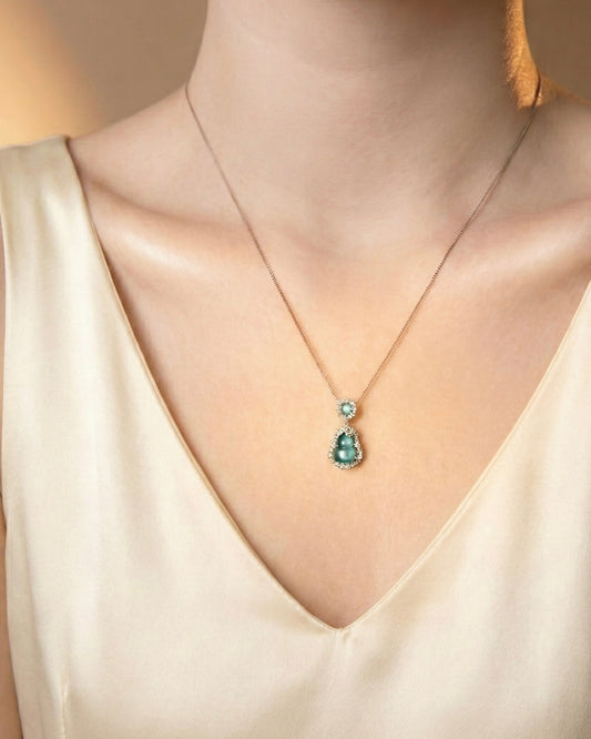 冰蓝透葫芦翡翠 ｜Icy Blue Clarity Jade Gourd Necklace