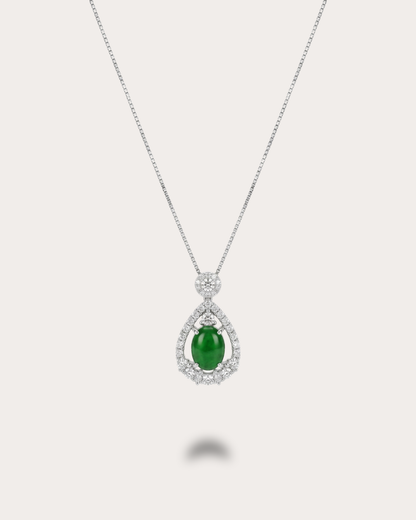 阳绿水滴翡翠项链 (Sunny Green Dewdrop Necklace)