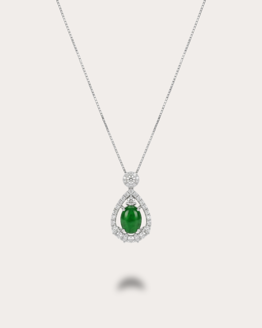 阳绿水滴翡翠项链 (Sunny Green Dewdrop Necklace)