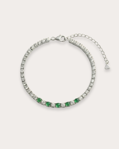 绿翡翠网球手链｜Emerald Path Jadeite Tennis Bracelet