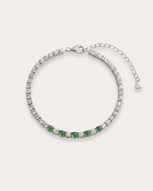 绿翡翠网球手链｜Emerald Path Jadeite Tennis Bracelet