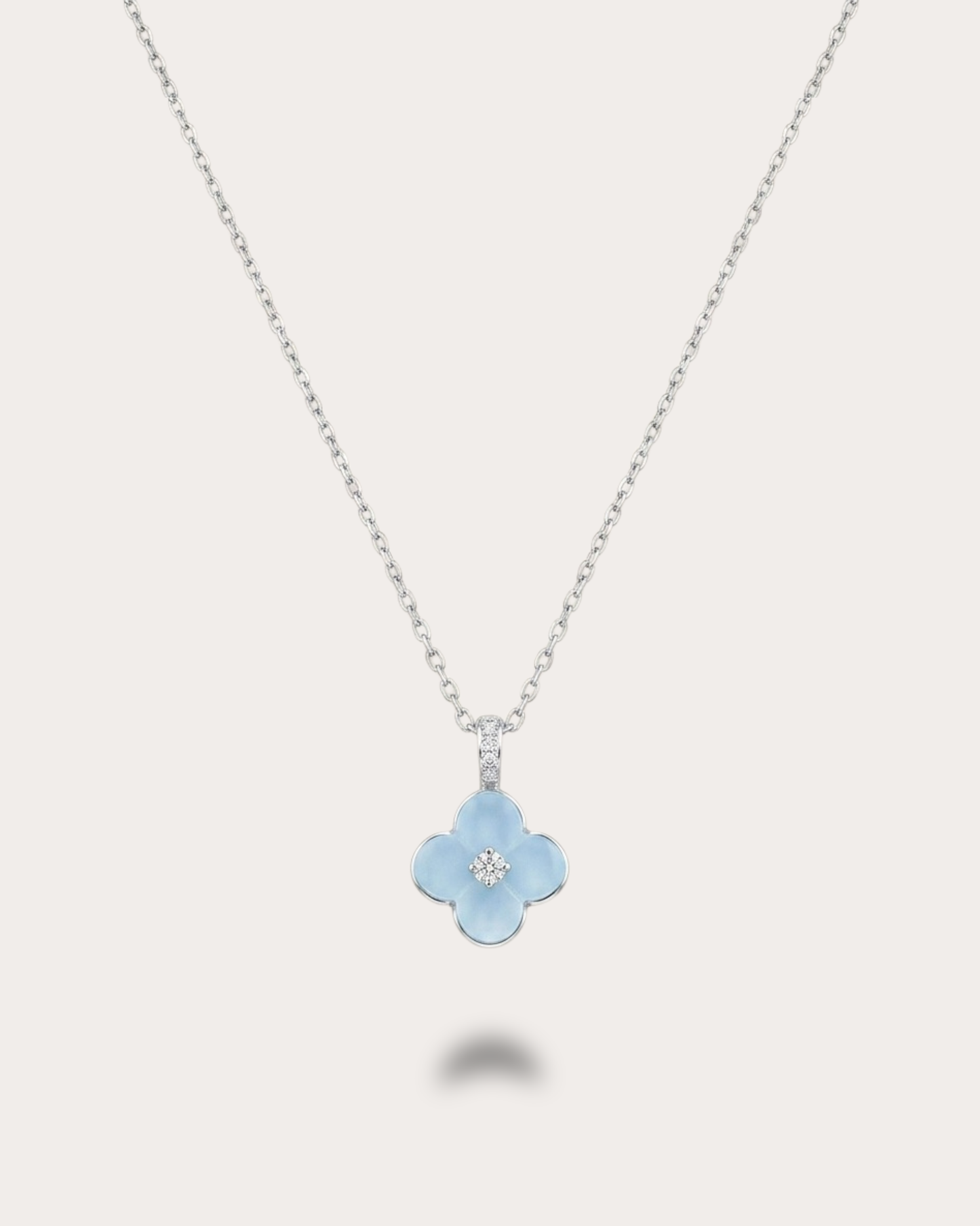 Blossom Necklace -Celeste Blue Mother of Pearl