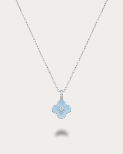 Blossom Necklace -Celeste Blue Mother of Pearl